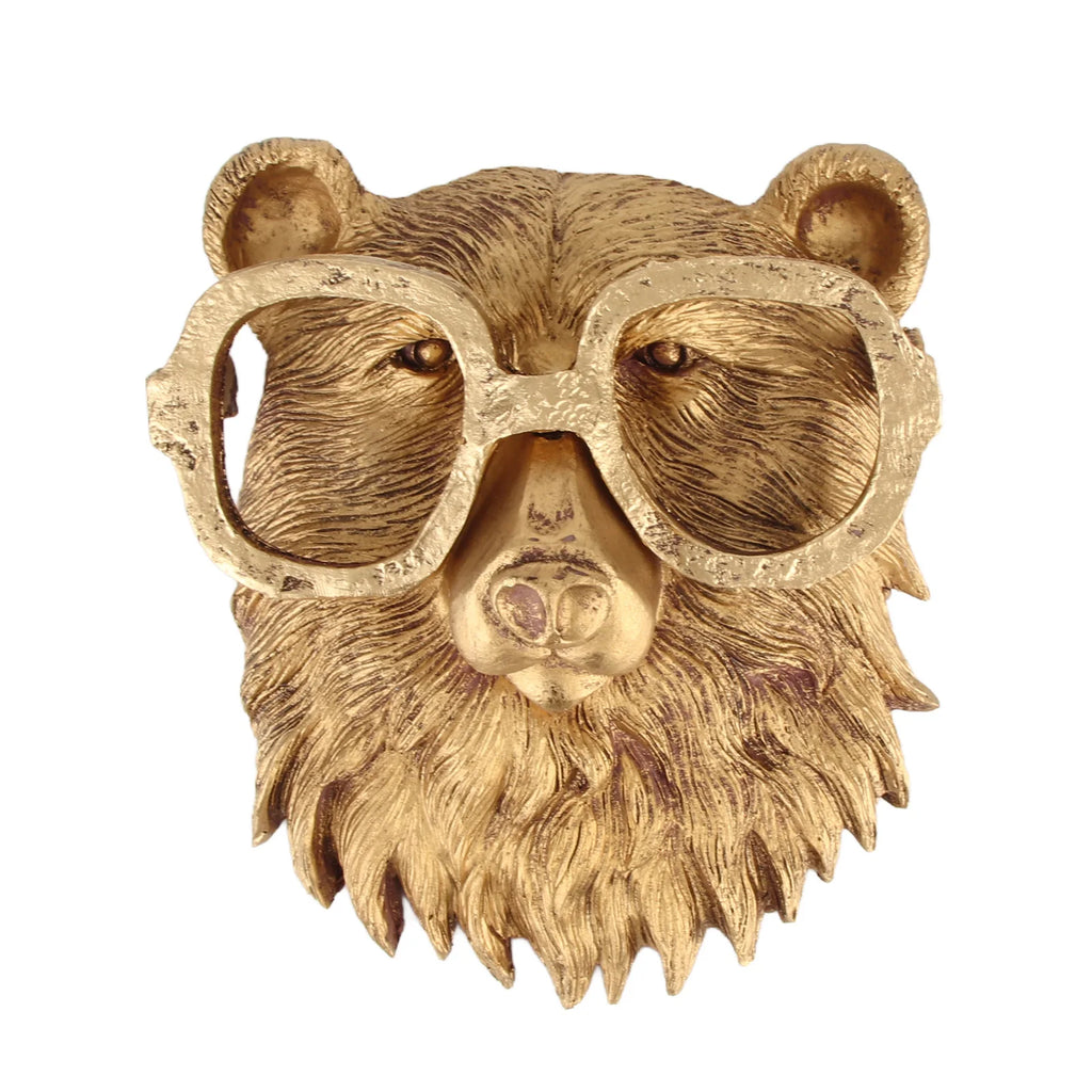 Home Decor Waterproof Bronzed Resin Animal Hanging Sculpture Sunscreen Animal Head Wall Hanging Ornaments Hanging Ornaments