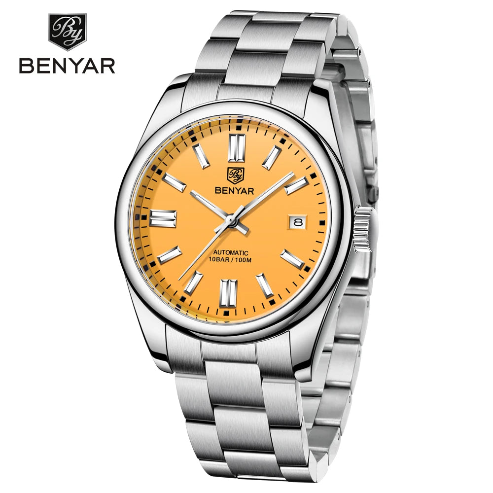 2025 New BENYAR Mens Watches Automatic Watch For Man Mechanical Wristwatch Top Luxury Watch Men Sapphire Mirror Waterproof Clock