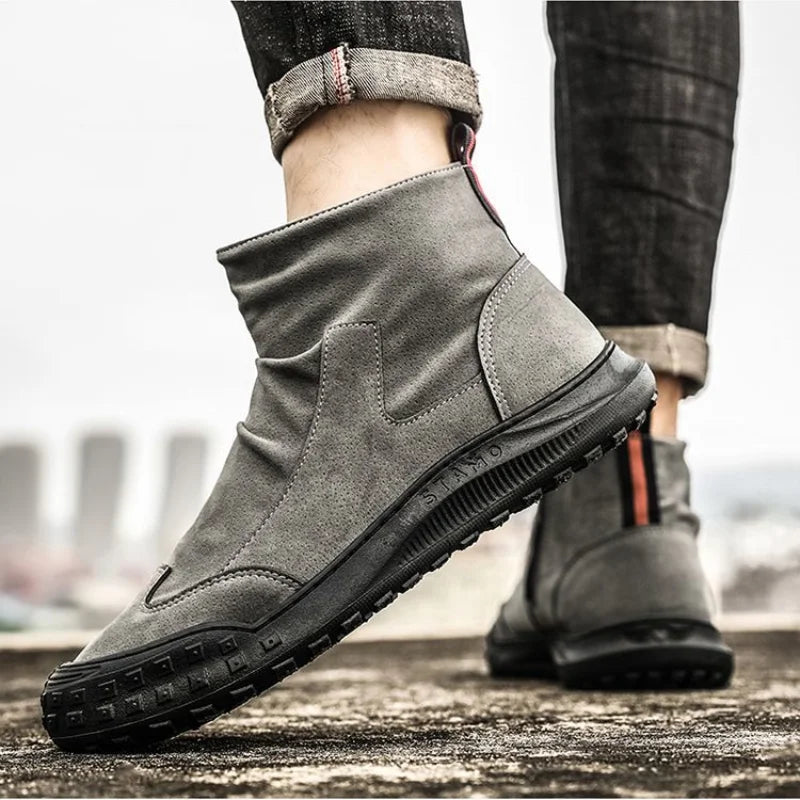 New Male Shoes Spring Autumn Men's Boots High Cut Footwear Quality Offers Cheap Original Deals Y2k Size 45 Designer Classic Sale