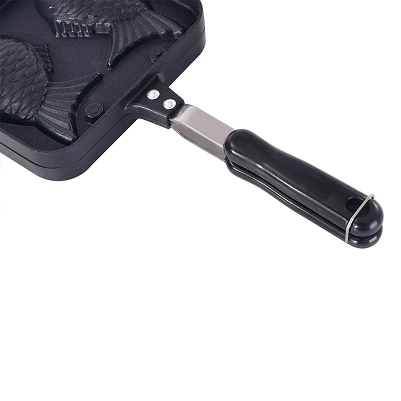 Kitchen Japanese Taiyaki Double Fish Shaped Hot Dessert Waffle Cake Maker Pan Japanese Pancake Double Pan Fry Pan Waffle Molds