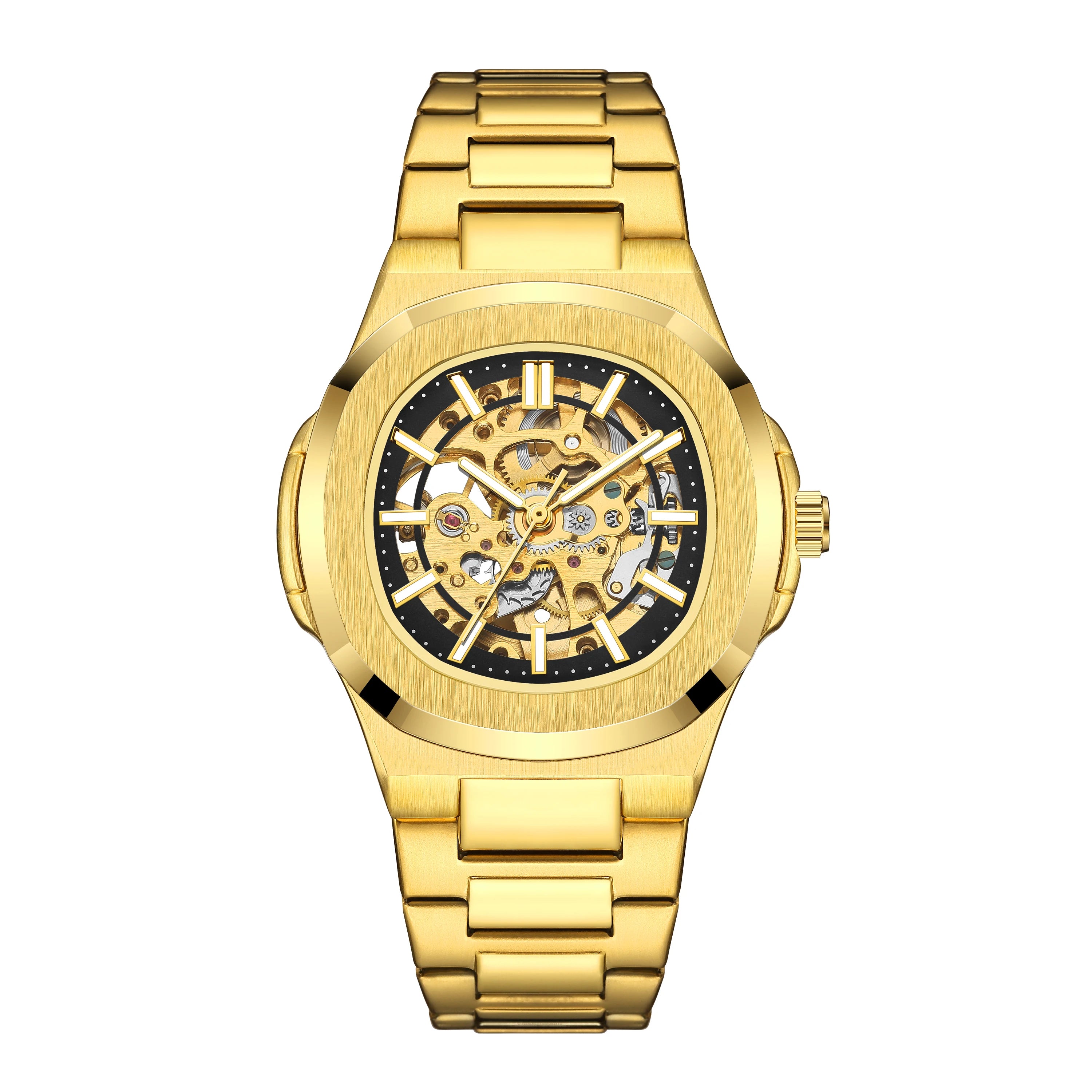 Men's Watches Luxury Automatic Watch For Men Mechanical Wristwatch Skeleton Stainless Steel Sapphire glass Male Clock 2023