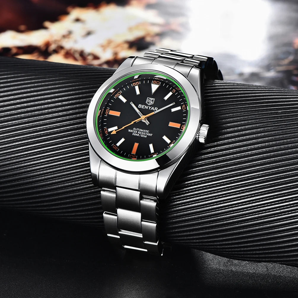 2025 New Mens Watches Luxury BENYAR Design Mechanical Watches For Man Automatic Watch Shock Resistant Waterproof Movement Clocks