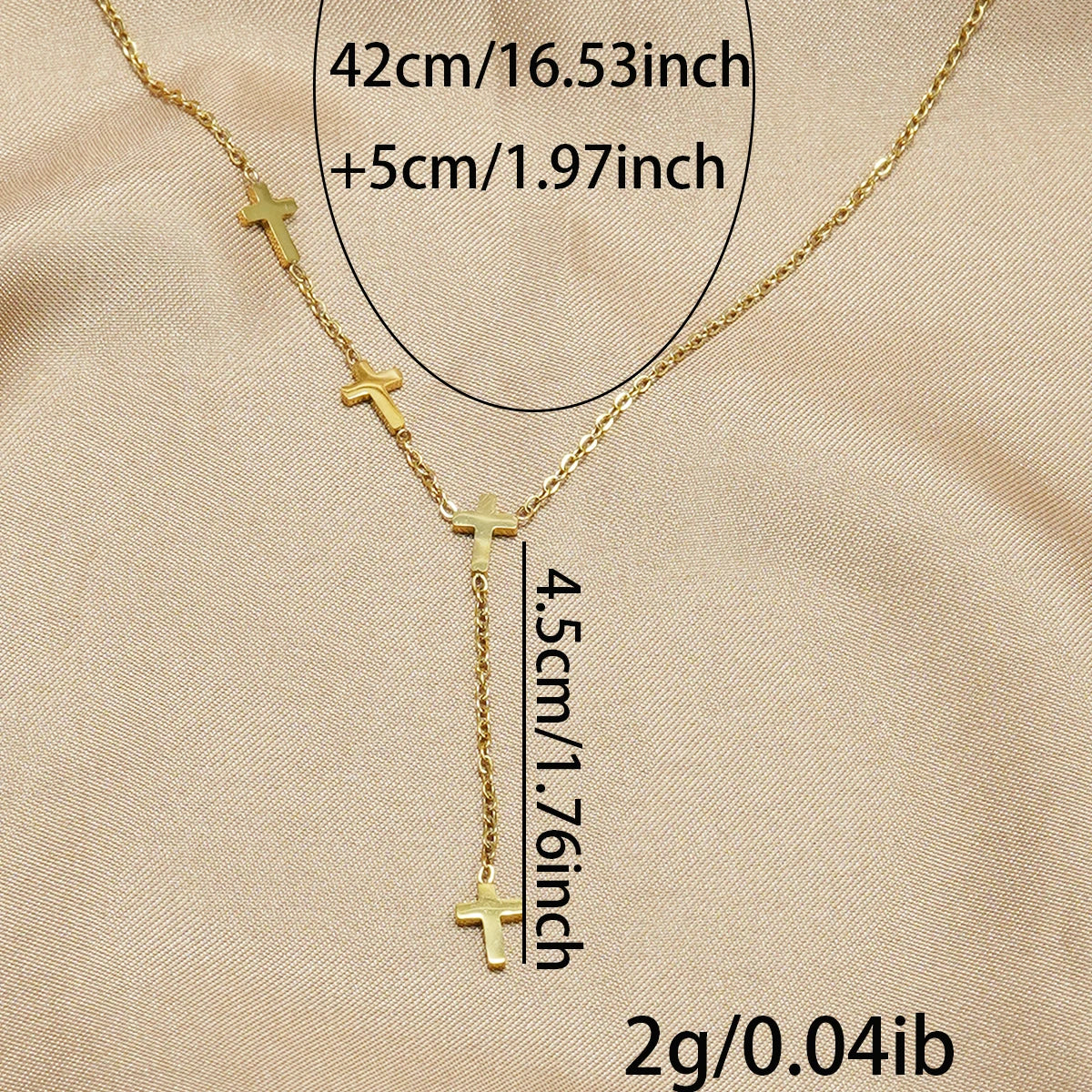 Lxalry 18K Gold Plated Stainless Steel Cross Y Necklace for Women – Waterproof, Tarnish-Free, Faith Jewelry Gift for Birthday, A