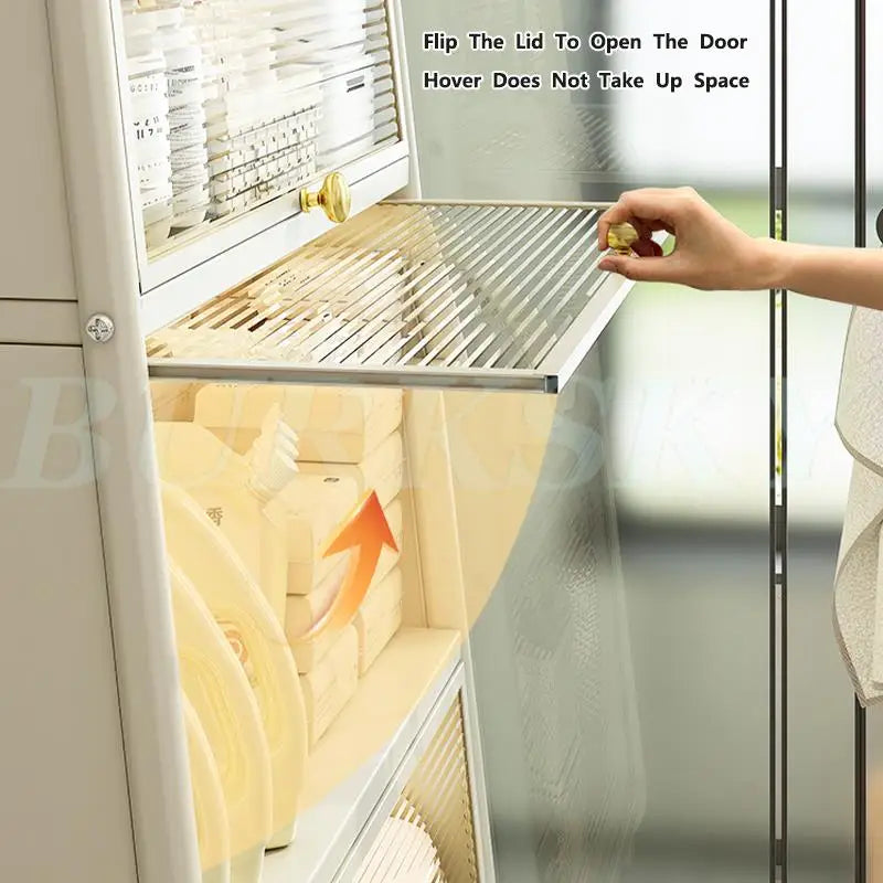 Bathroom Storage Floor to Floor, Waterproof Cabinet, Multi-Layer Storage Rack with Door