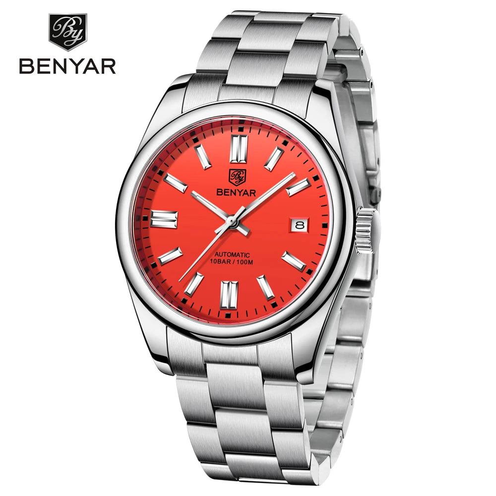 2025 New BENYAR Mens Watches Automatic Watch For Man Mechanical Wristwatch Top Luxury Watch Men Sapphire Mirror Waterproof Clock