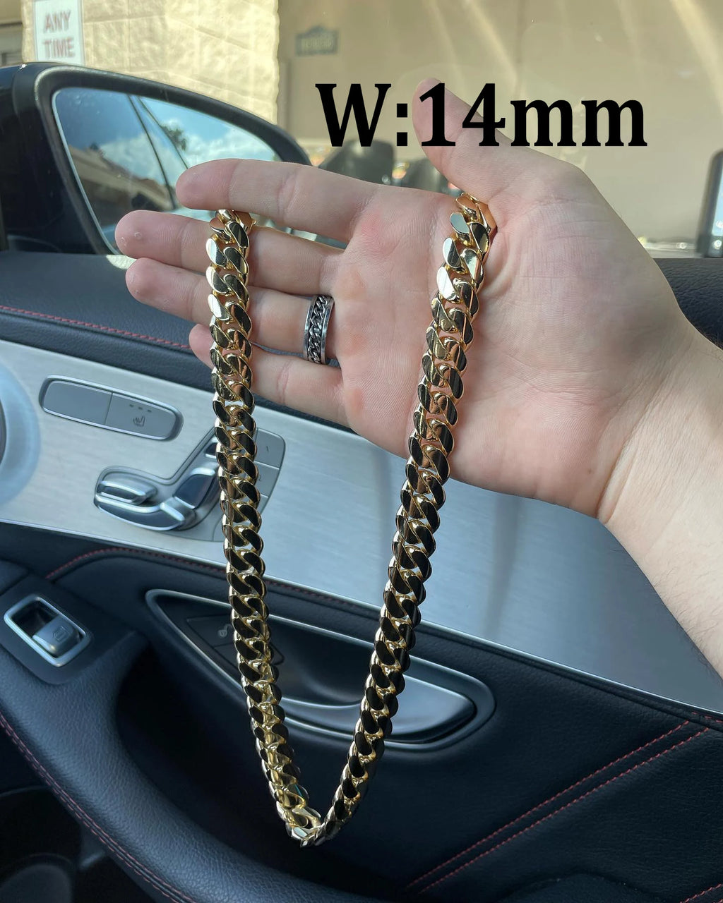 12/14mm Hip Hop Necklace 18K Gold Plated  316L Stainless Steel Cuban Link Chain Bracelet Jewelry For unisex Fashion Jewelry