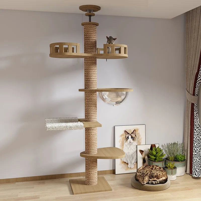 Cat Tree Multilayer Rotatable Moisture Proof Breathable Scratching Posts Save space Cat Tower For Home Indoor Cats Shelves 캣타워
