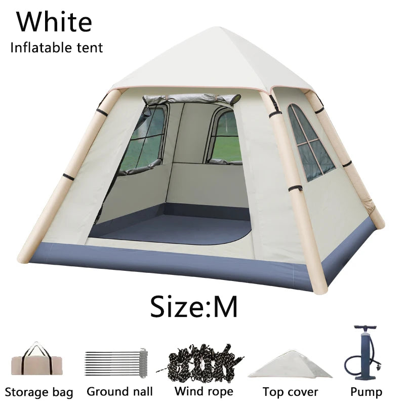 Inflatable Tent for 4-6 People, Large Area, Waterproof, Family Hiking Traveling, Automatic Opening Camping Tent