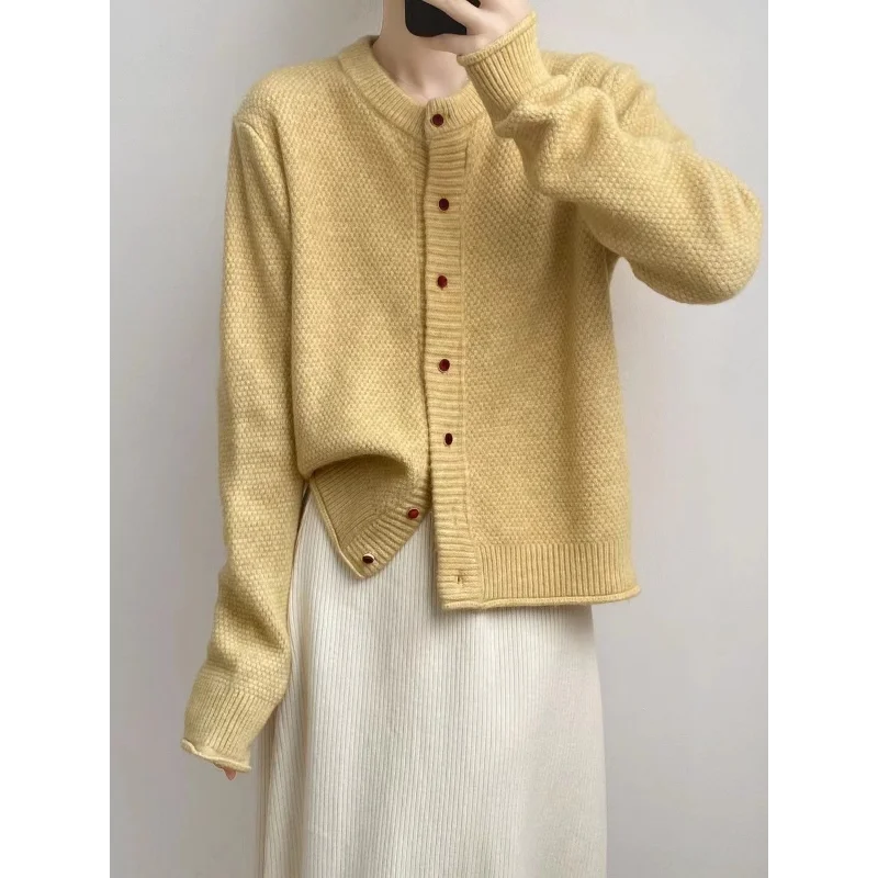 Sweater Coat for Women Autumn Winter New Collection High-End Loose Knit Cardigan