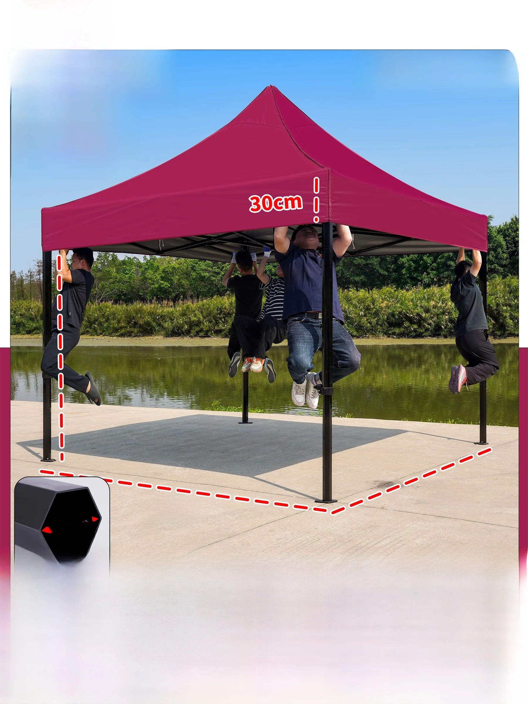 Thiened Four-Legged 3x6 Meters Tent Outdoor Rain And Sun elter Stall Special Outdoor Cam Travel Supplies Canopy