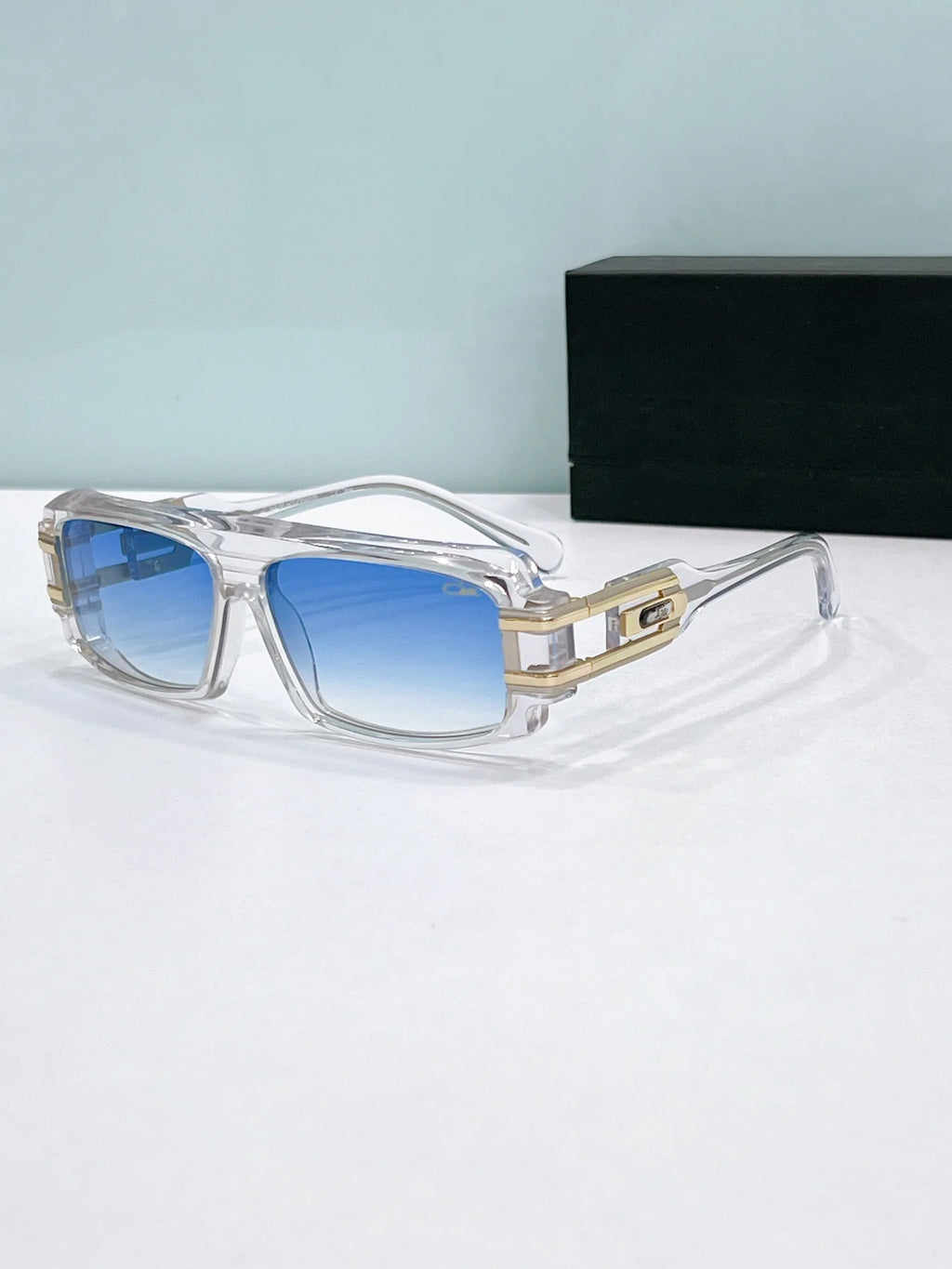 Original CCAZAL MOD164 Trend Classic Rectangle Acetate Frame Men Sunglasses Premium Casual UV400 Polarized Women Couple Eyewear