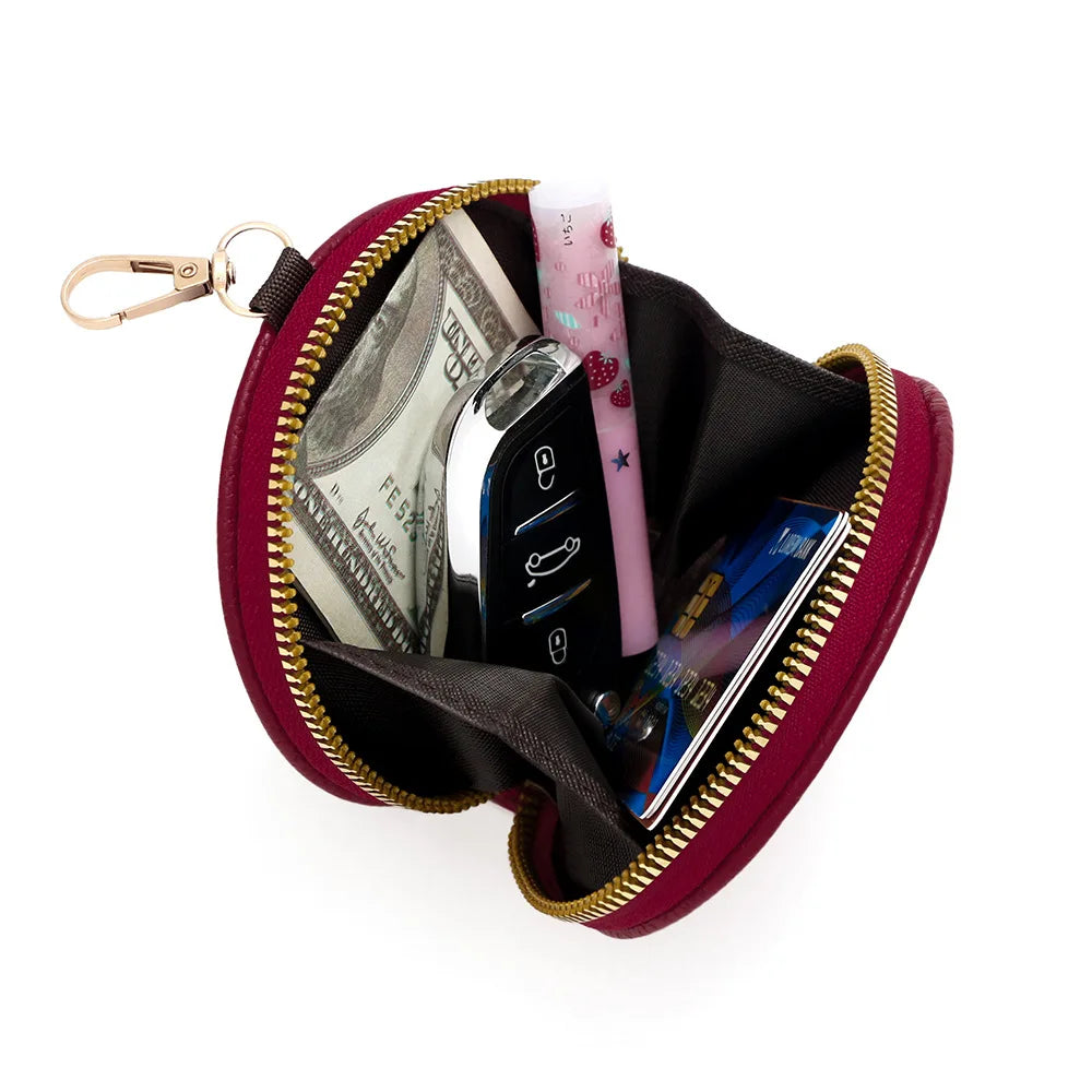 New High Quality Women's Zipper Wallet Portable Round Mini Card Bag Female Coin Pocket Key Bag Credit Card Holder Women's Purses