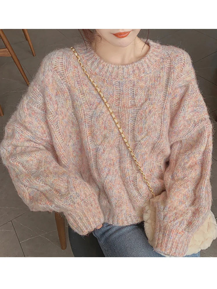 New Fashion Pullovers Knitted Short Sweaters Women Autumn Winter Long Sleeve Women's Sweater Office Lady Elegant Winter Tops