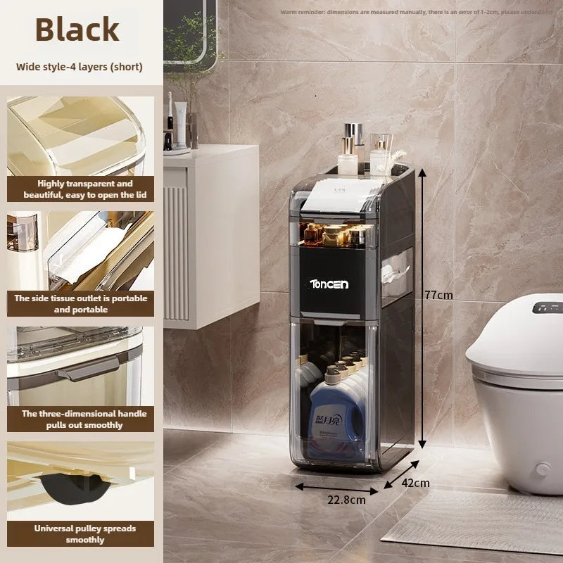 Bathroom crevice cabinet, bathroom living room storage cabinet, multifunctional storage cabinet, storage rack, large capacity
