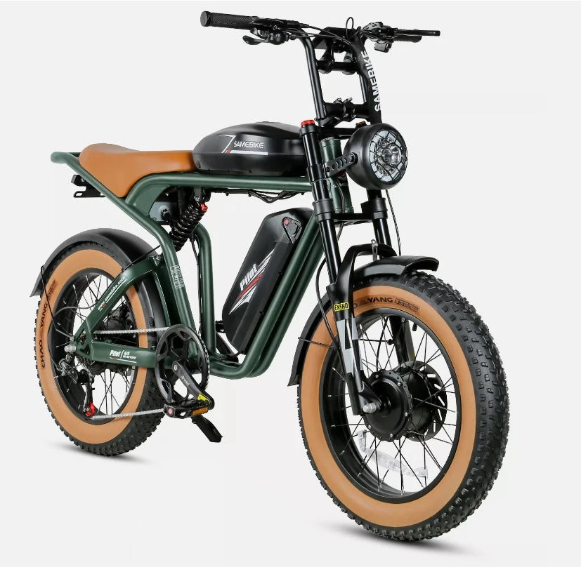 SAMEBIKE M20-III 20" Electric Mountain bike 2000W Dual motor 48V 32Ah E-bike Full Suspension Moped  45km/h offroad MTB