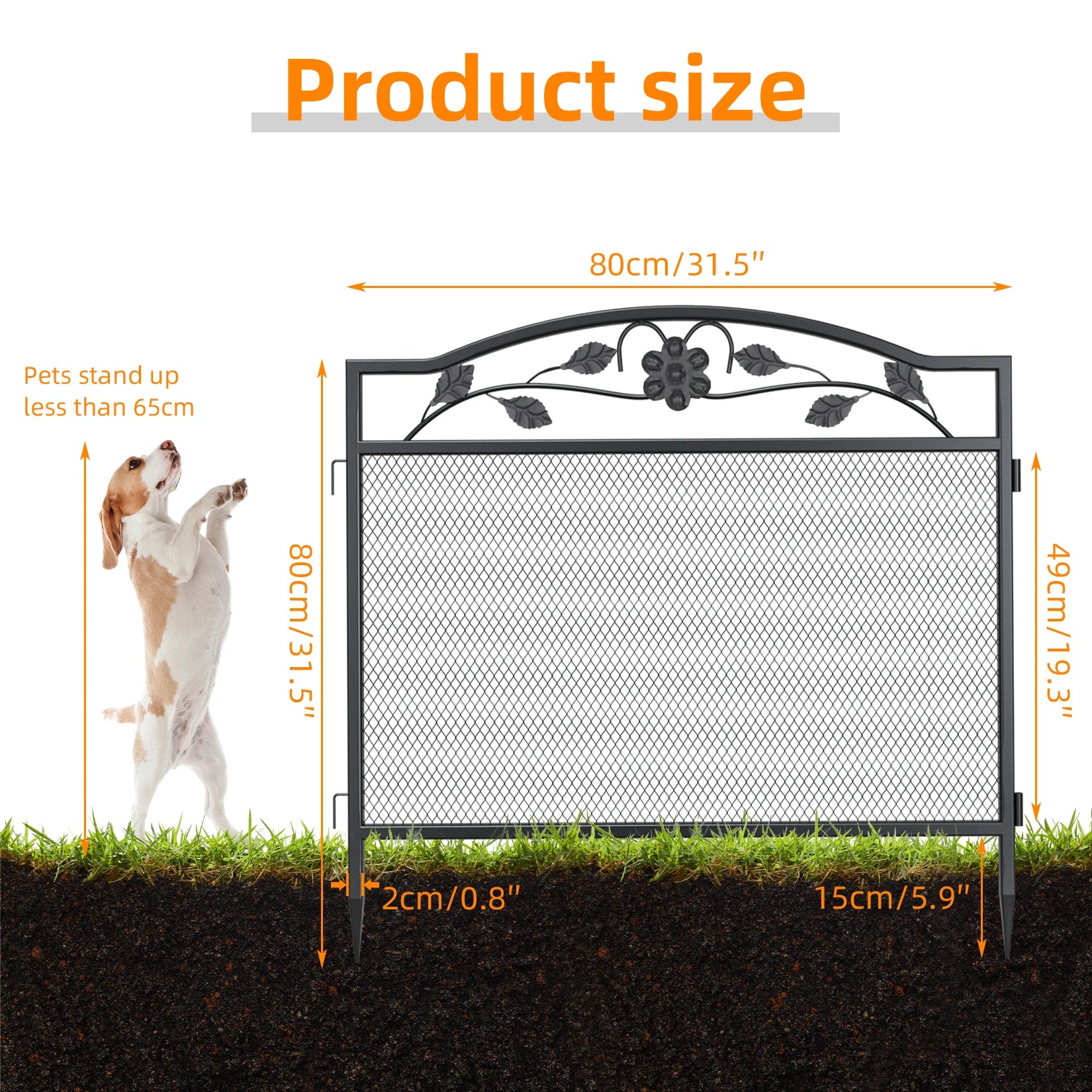 5 Panels Dog Playpen 32 Inch Tall for Outdoor Black Heavy Metal Pet Exercise Fence Animal Barrier Board