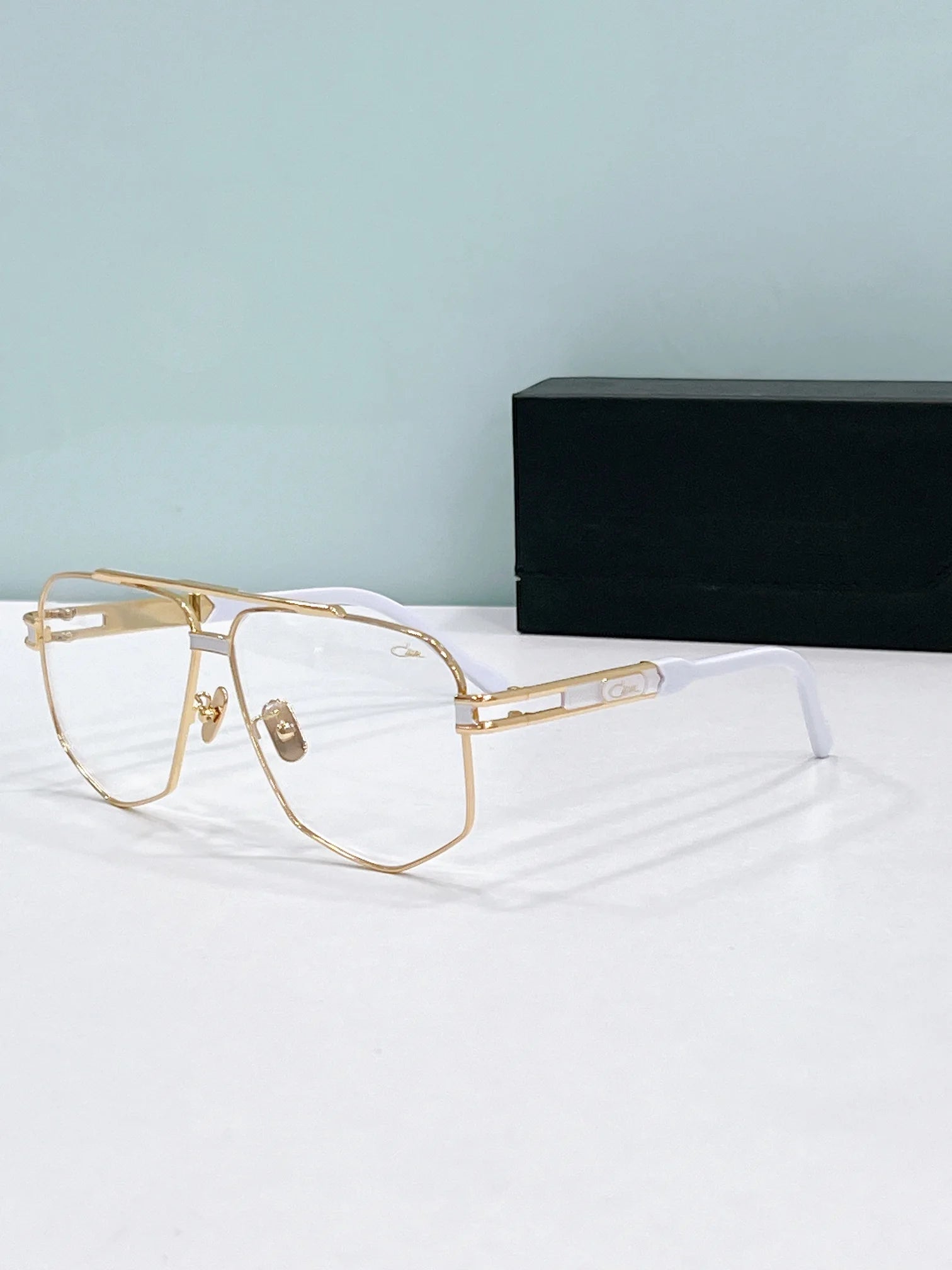 Original CCAZAL MOD9110 Premium Red Alloy+Acetate Frame Men Sunglasses Classic Retro Gradient Purple Lenses Women Couple Eyewear