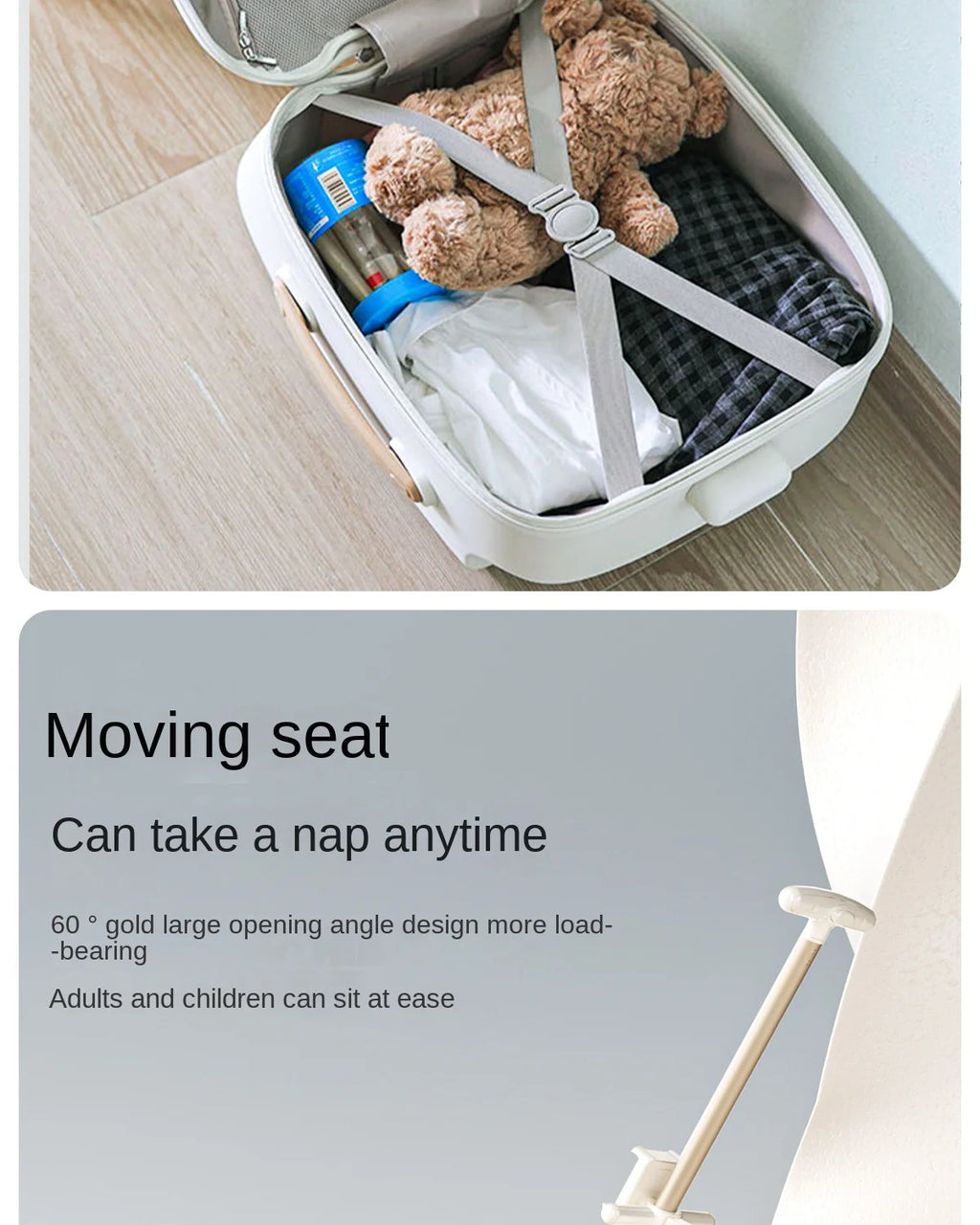 2-in-1 Detachable Trolley Pushchair Travel Suitcase 2025 New suitcase for children can Sit 20 inch carrier Ride on Luggage