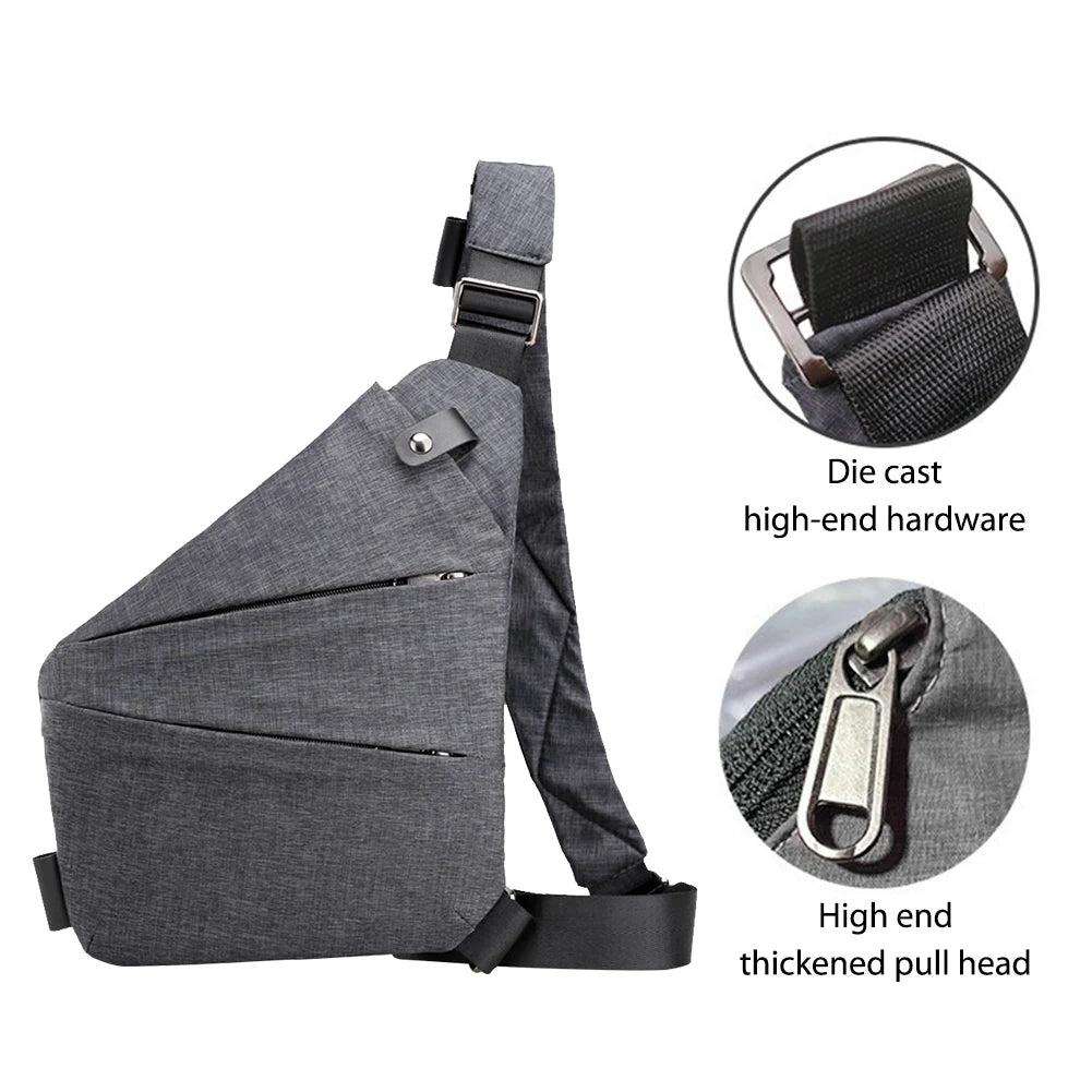 Mens Fashion Chest Bag Multifunctional Fanny Pack Large Capacity Simple Sling Bag Anti Theft Bag Ergonomic Waist Pack