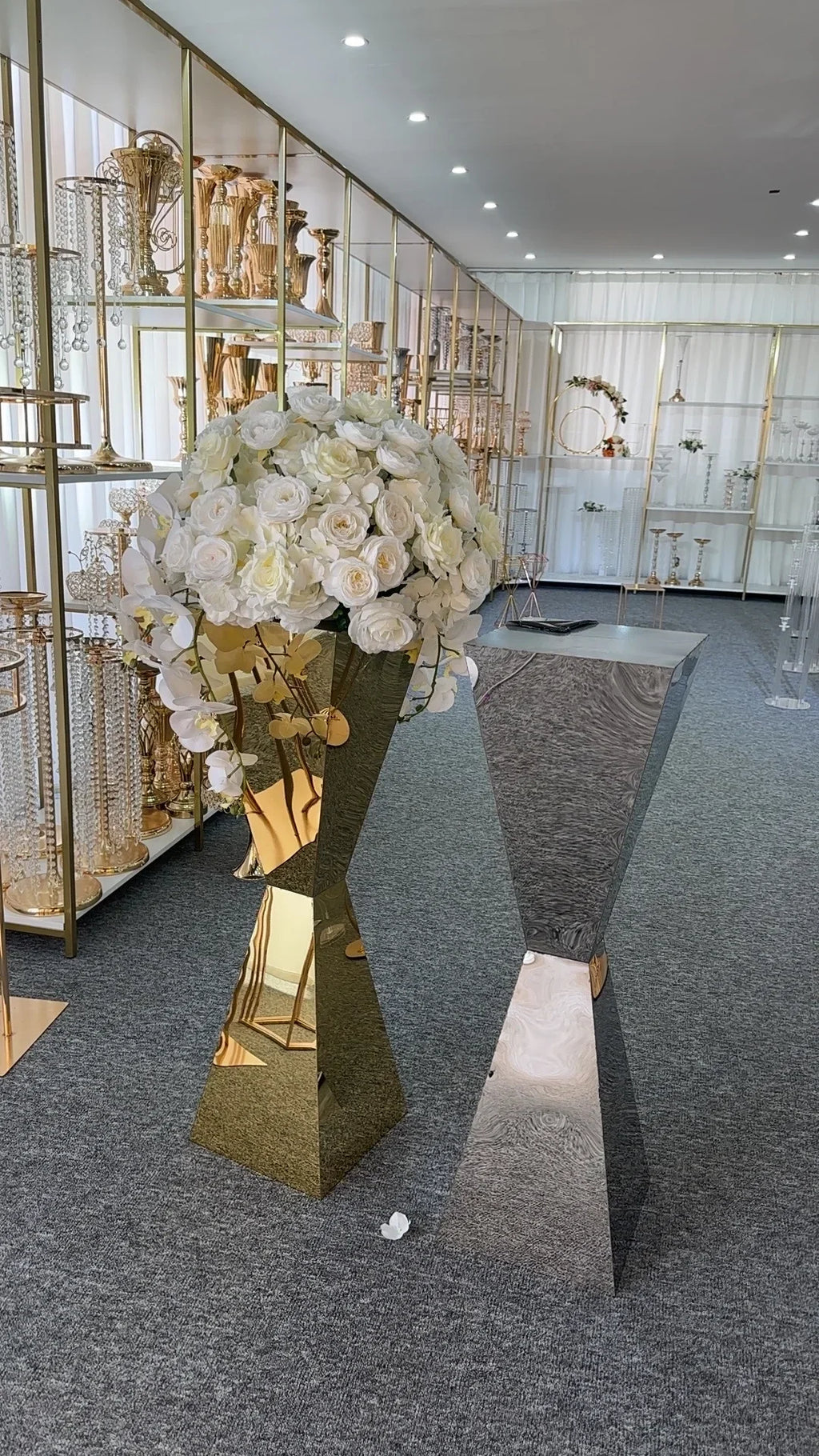 Stainless Steel Flower Stands Vases, Wedding Table Centerpieces, Road Lead, Party Decoration, 1Pc, 2Pcs, 5 Pcs, 6 Pcs, 10Pcs