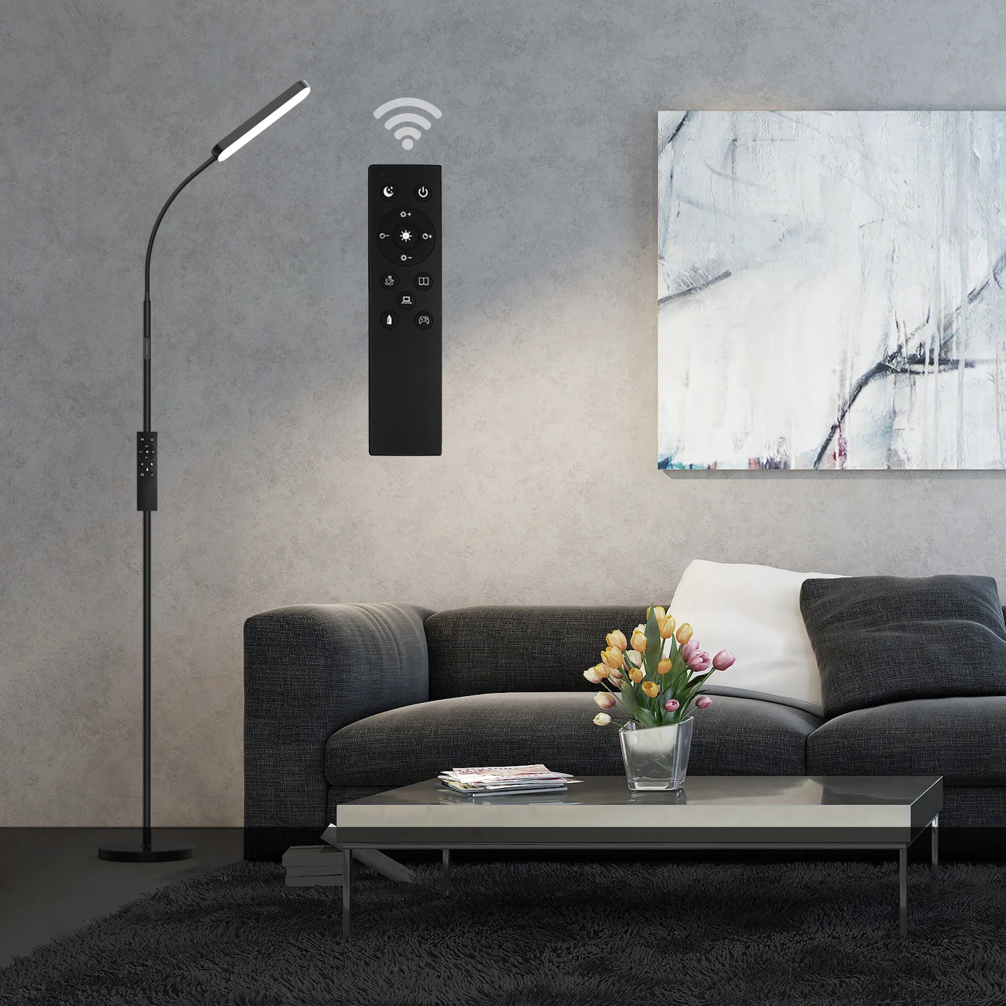 68.7" LED Standing Task/Reading Floor Lamp with Remote Control for Living Room and Bedroom