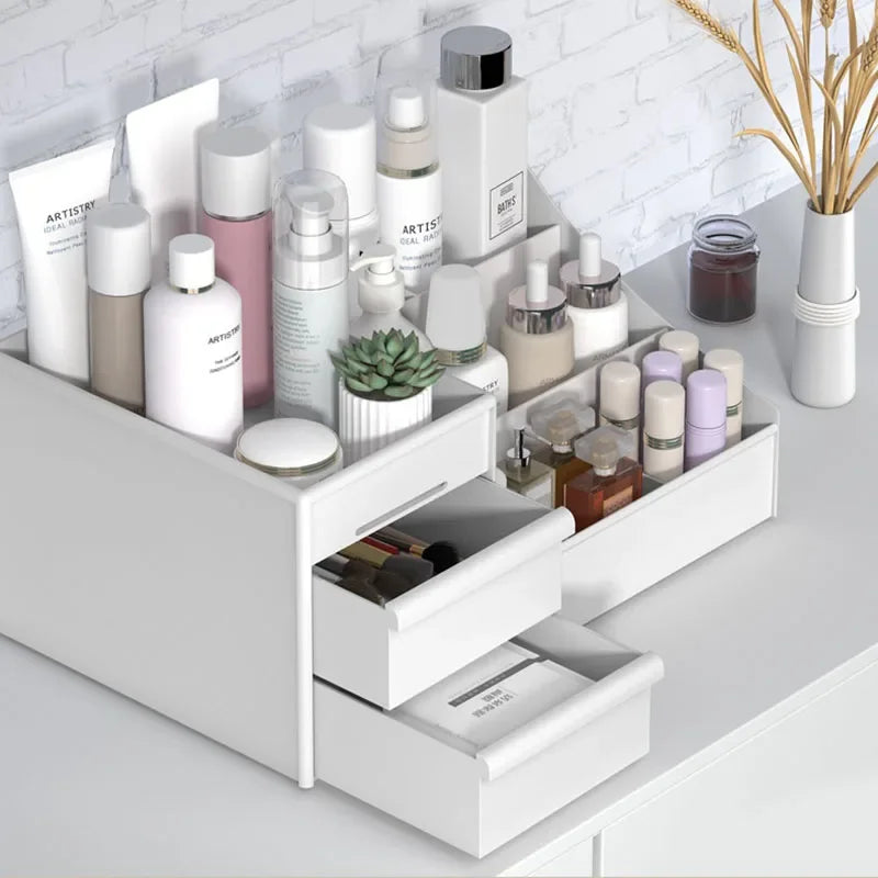 Drawer-type Cosmetics Storage Box, Dormitory Desk, Skin Care Products Desktop, Dressing Table, Facial Mask and Lipstick Shelf