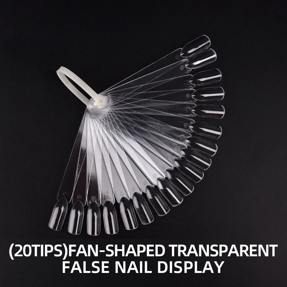 False Nails Tips Display Sticks Clear Nail Swatch Nail Gel Polish Showing Chart Manicure Polish Practice Training Display Board