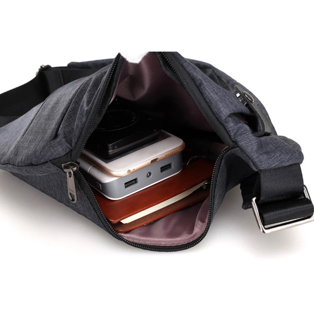 Mens Fashion Chest Bag Multifunctional Fanny Pack Large Capacity Simple Sling Bag Anti Theft Bag Ergonomic Waist Pack