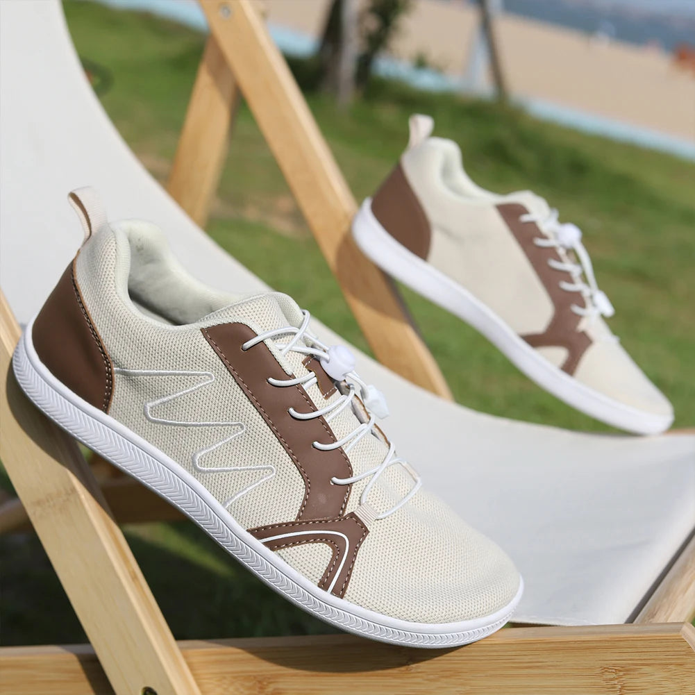 Minimalist Barefoot Shoes Non Slip Cross Trainer Shoes Breathable Wide Toe Walking Shoes Casual Mesh Sneakers for Outdoor Sports