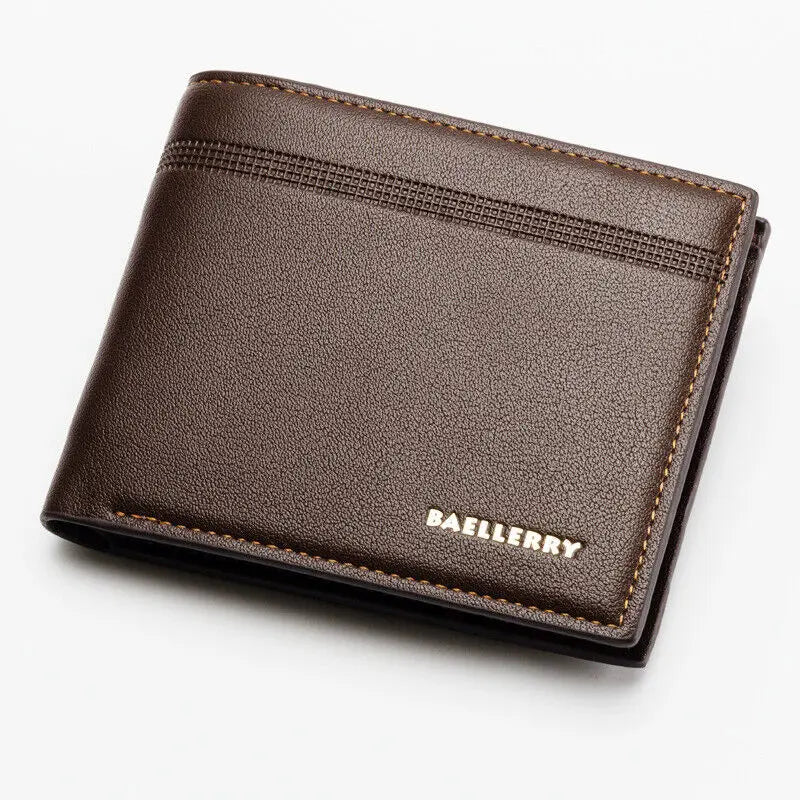 Short Men Bifold Wallet Slim ID Credit Card Holder Fashion Male Purse PU Leather Business Men Wallets Retro Money Clips Handbag