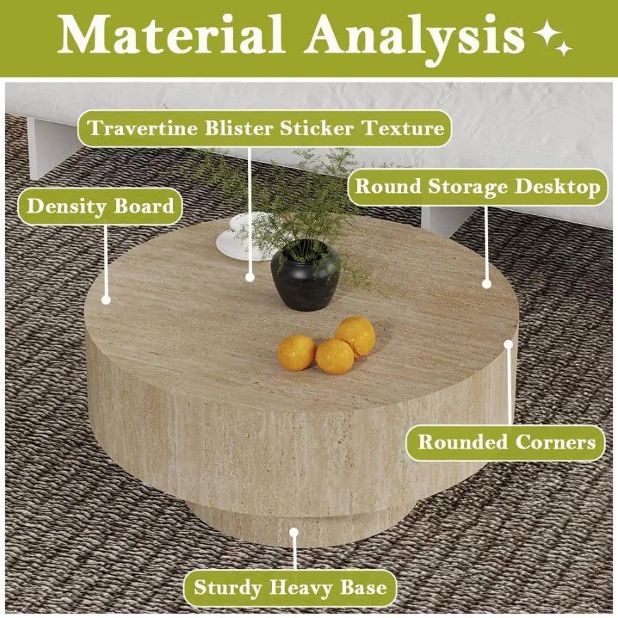 Travertine Round Coffee Table for Living Room Round Stone Veneer Coffee Table Modern Unique Coffee Tables for Living Room F Tra