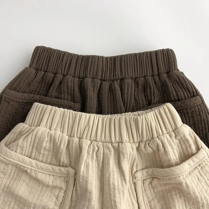 Summer Children's Casual Pants Cotton Hemp Pants Korean Baby Boy and Girls Cargo Pants Kids Clothes