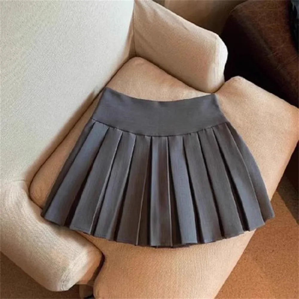 Kids Fashion Girls Clothing 4-13 Skirt Summer Daily Casual Style Little Girls Solid Colour High Waist Kids A-line Skirt
