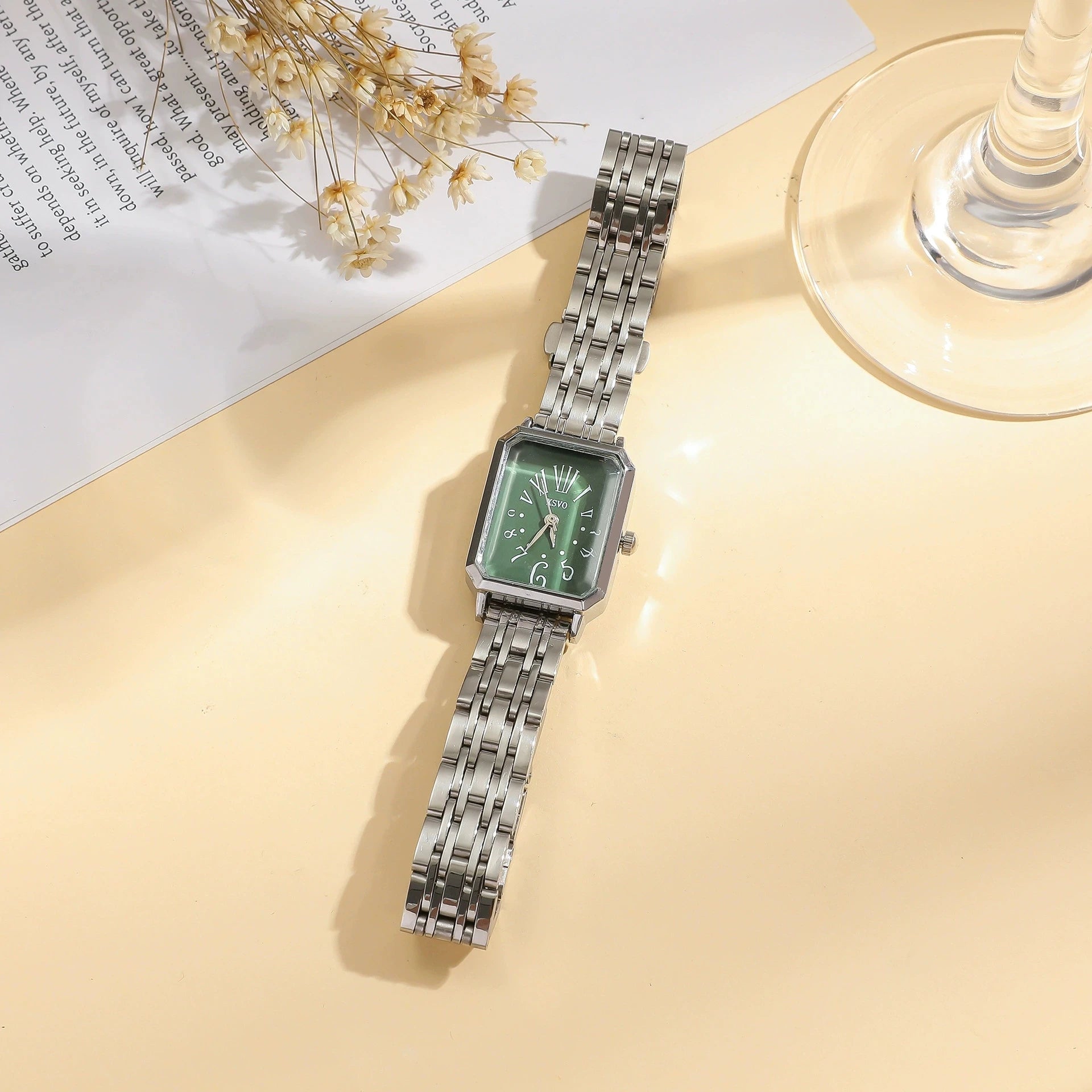 Fashion Women's Watches Casual Rectangular Dial Ladies Mechanical Watches Clock