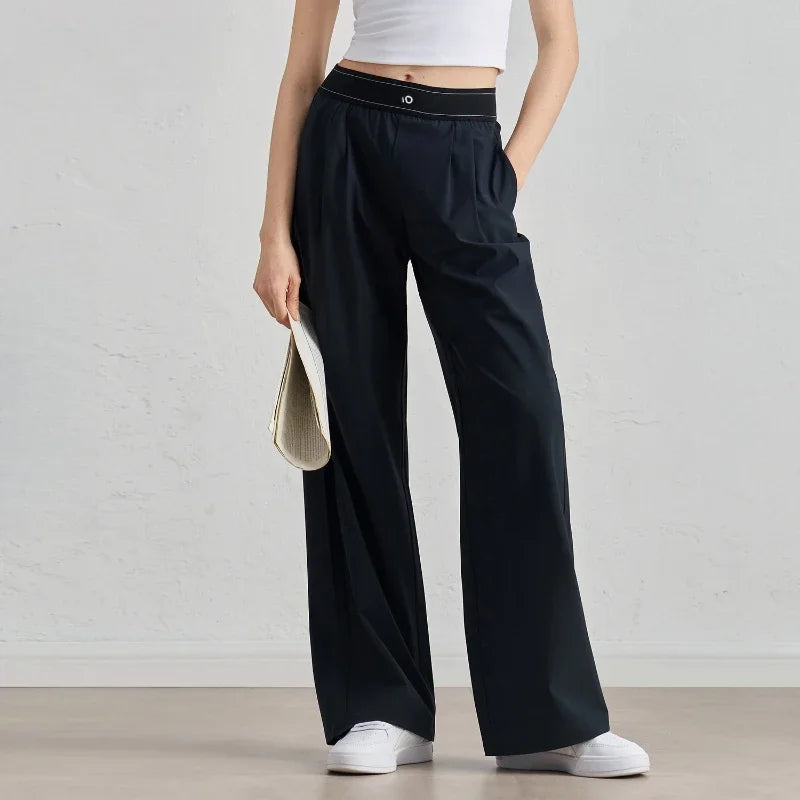AL Women's Suit Pants Loose Casual Outdoor Comfortable Suit Pants Suit Trousers Sports High Waisted Straight Leg Wide Pants