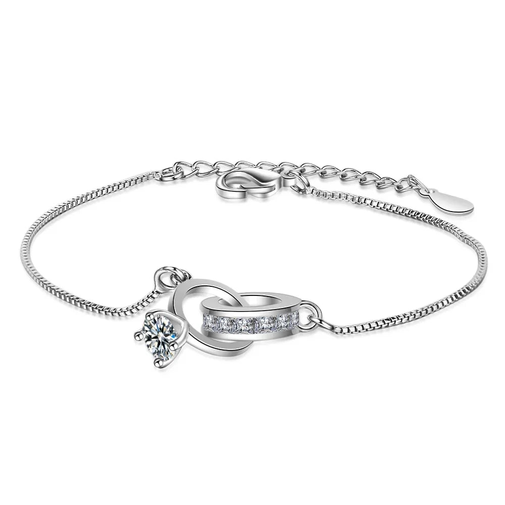 LIhong S925 Sterling Silver Women's Diamond Zircon Bracelet Necklace Wedding Luxury Jewelry Accessories