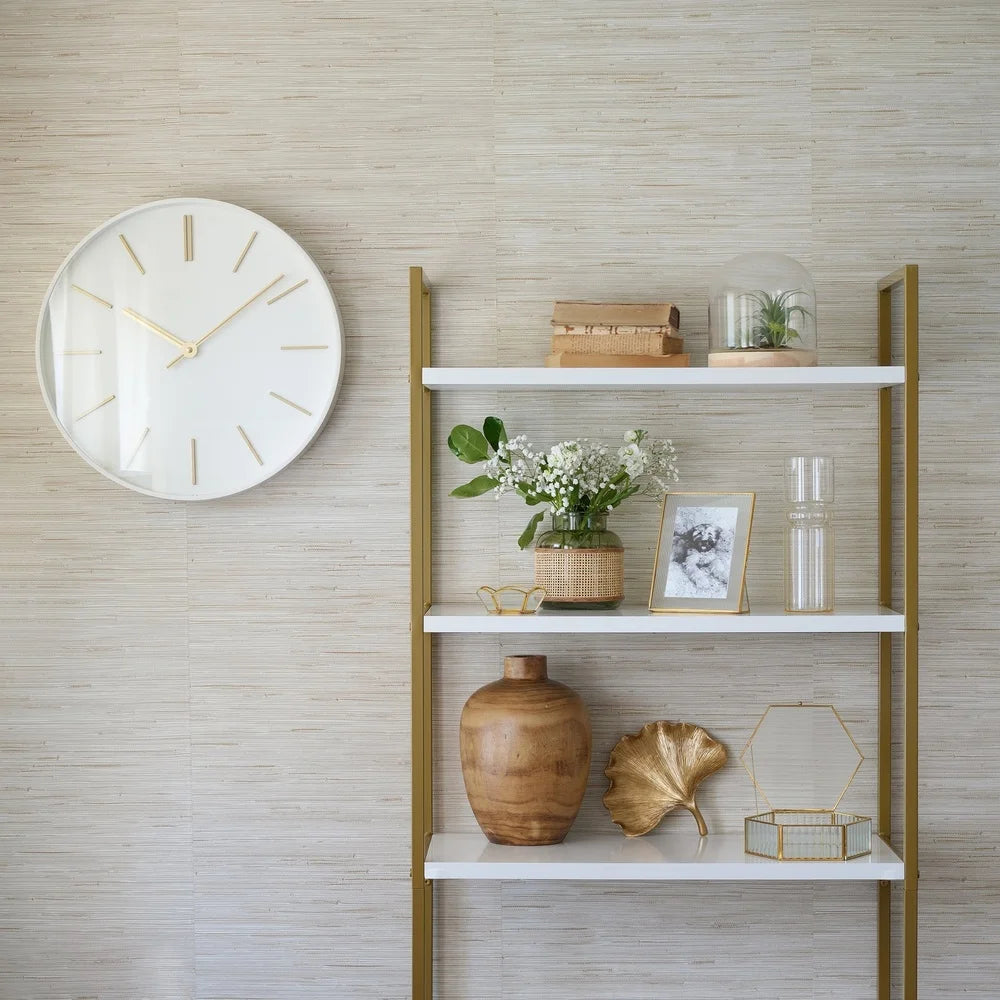 Iridescent Fluted Glass Vase 9.7 Inch Tall Durable Handcrafted Tabletop Centerpiece Home Accent Décor Washable Decorative Vase