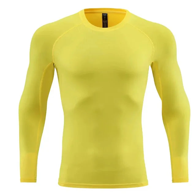 Men Long Sleeve Slim Tops Tees Sportswear Gym Fitness Compression T-shirt Running Football Jersey Outdoor Jogging Tight Quick