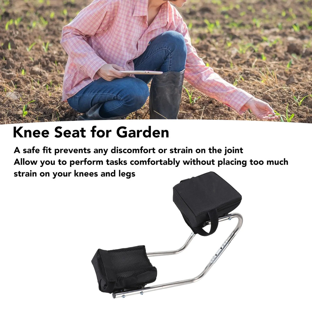 Garden Kneeler Seat Labor Saving Comfortable Garden Kneeling Seat Versatile Stainless Steel High Load Bearing for Farming
