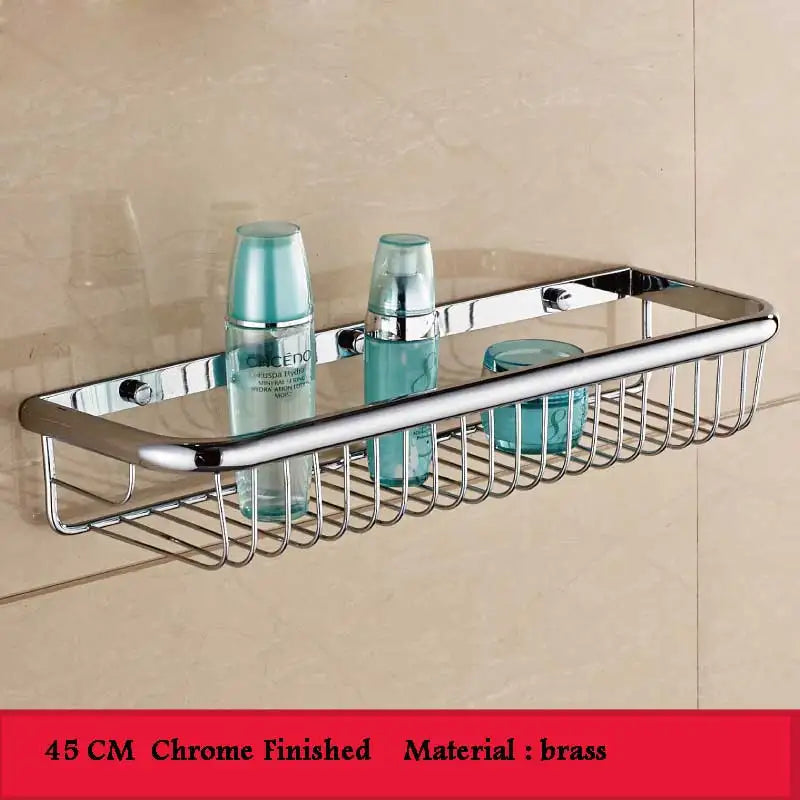 BAKALA Brass Bathroom Accessories Corner Shelf  Finished Wall Mounted Bath Shower Caddy Storage Holder BR-6716
