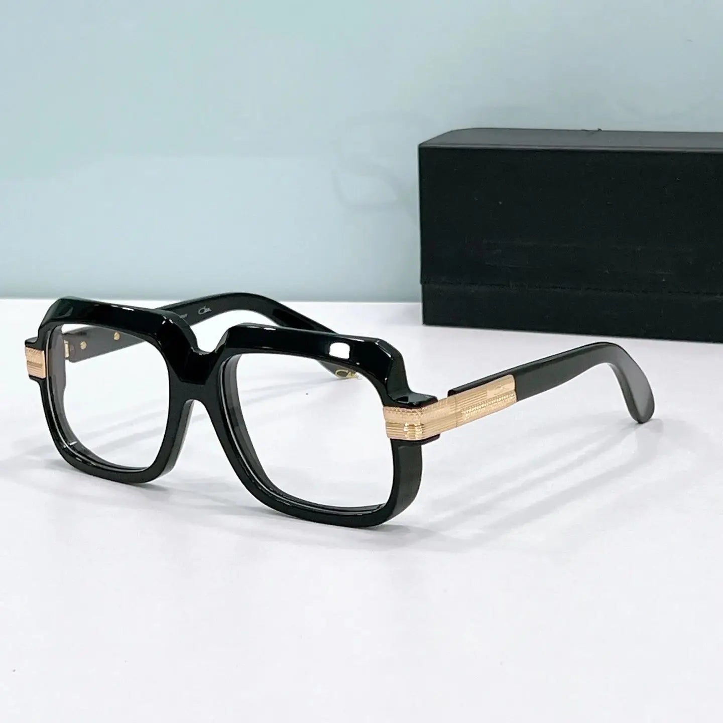 Original CCAZAL MOD607 Top Quality Acetate Black Frame Retro Men Sunglasses Stylish Leisure Square Business Women Couple Eyewear