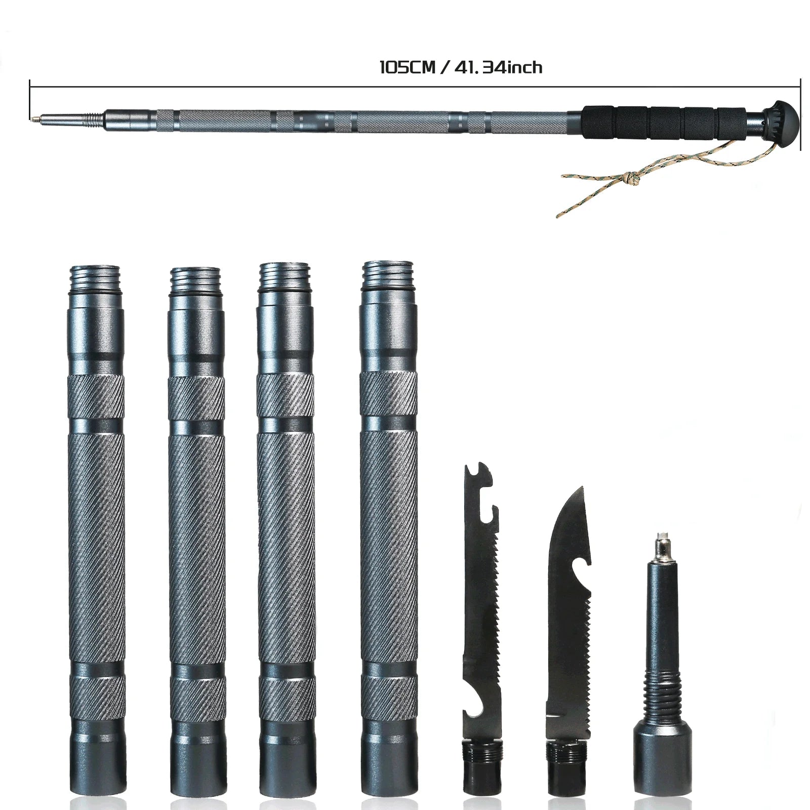 Hiking Poles Multifunctional Outdoor Hiking Camping Ultralight Tactical Set Telescopic Hiking Climbing Trekking Poles