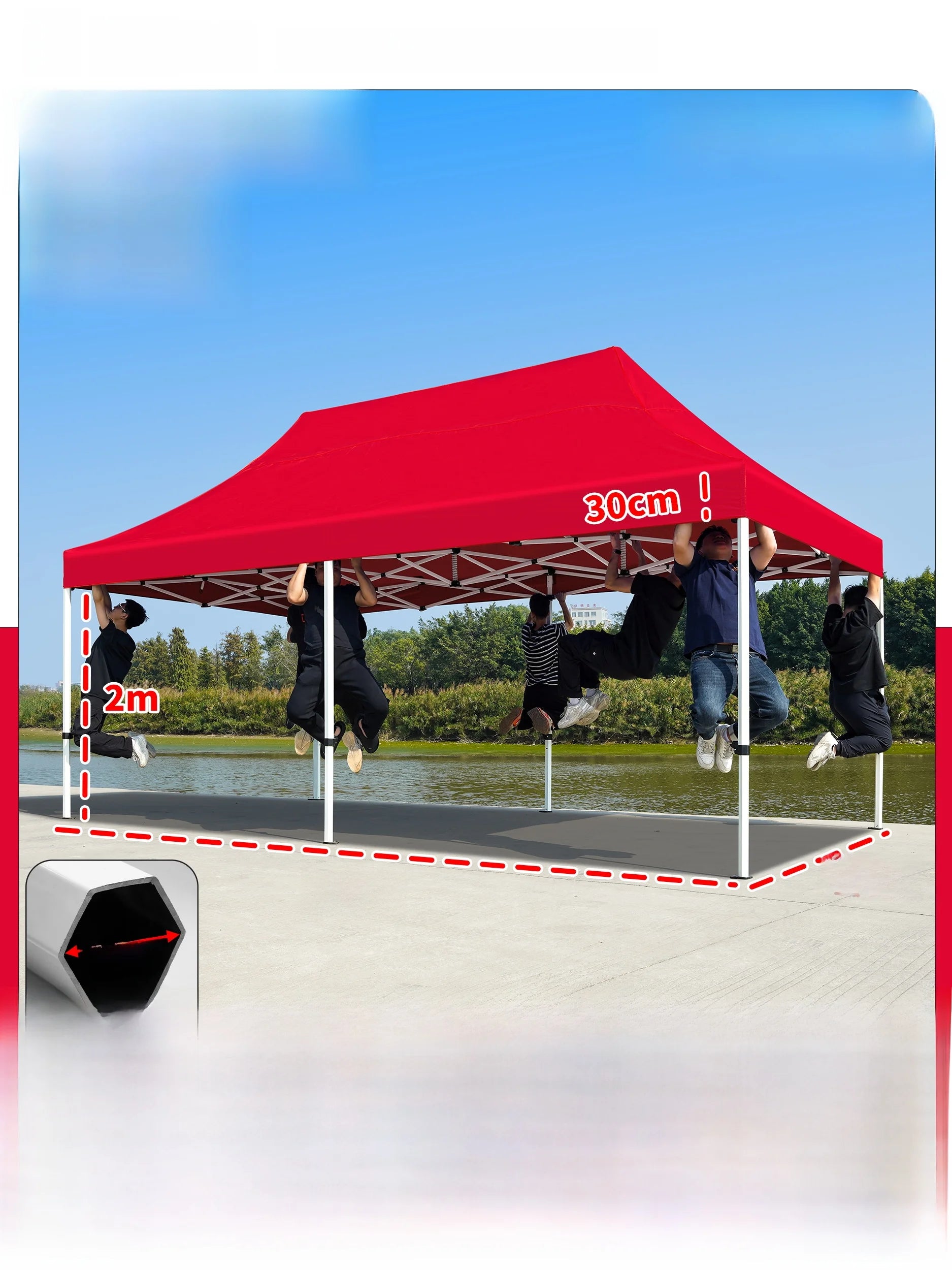 Thiened Four-Legged 3x6 Meters Tent Outdoor Rain And Sun elter Stall Special Outdoor Cam Travel Supplies Canopy