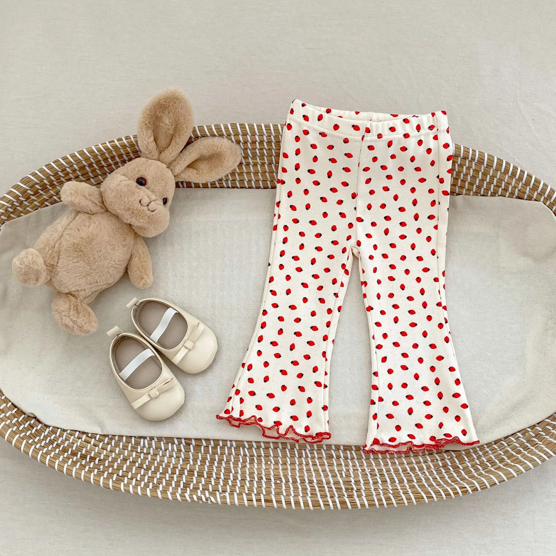 2025 New Korean Version Autumn Baby Girl Floral Micro Print Baby Leggings Baby Mosquito Proof Pants