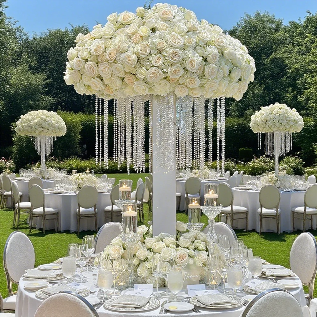 Metal Vase Wedding Table Centerpieces Stainless Steel Columnar Flower Stands Road Guide Christmas Party Hotel Decoration