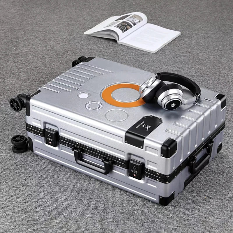 Hot!New Arrival upgrade Fashion Aluminium Frame Rolling Luggage box Women&Men 20 22 24 26 28 Inch Trolley Suitcase Travel Bag