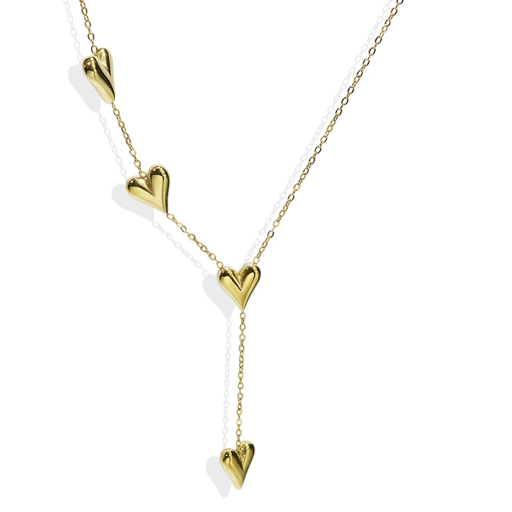 Lxalry 18K Gold-Plated Heart Necklace, Recycled Steel, Minimalist, Hypoallergenic, Ocean-Safe, Everyday Elegance Glow