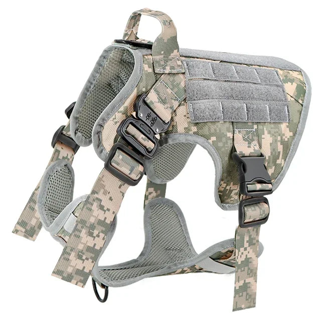 Tactical Dog Harness And Leash Set Metal Buckle Big Dog Vest German Shepherd Durable Pet Harness For Small Large Dogs Training