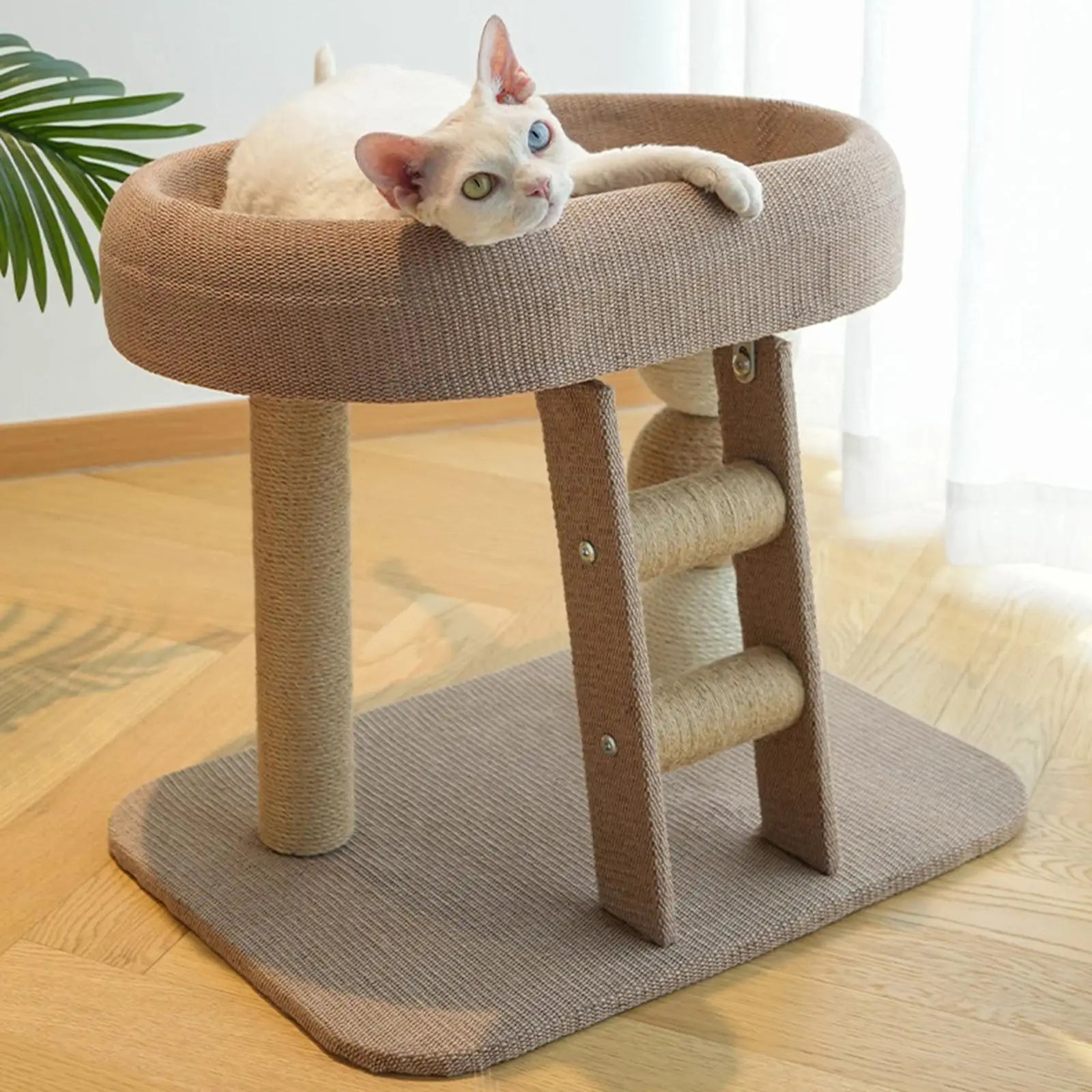 Small Cat Tree Tower with Perch Bed Scratching Post Pet Accessories Training Toy Multifunctional for Indoor Cats Kittens Condo