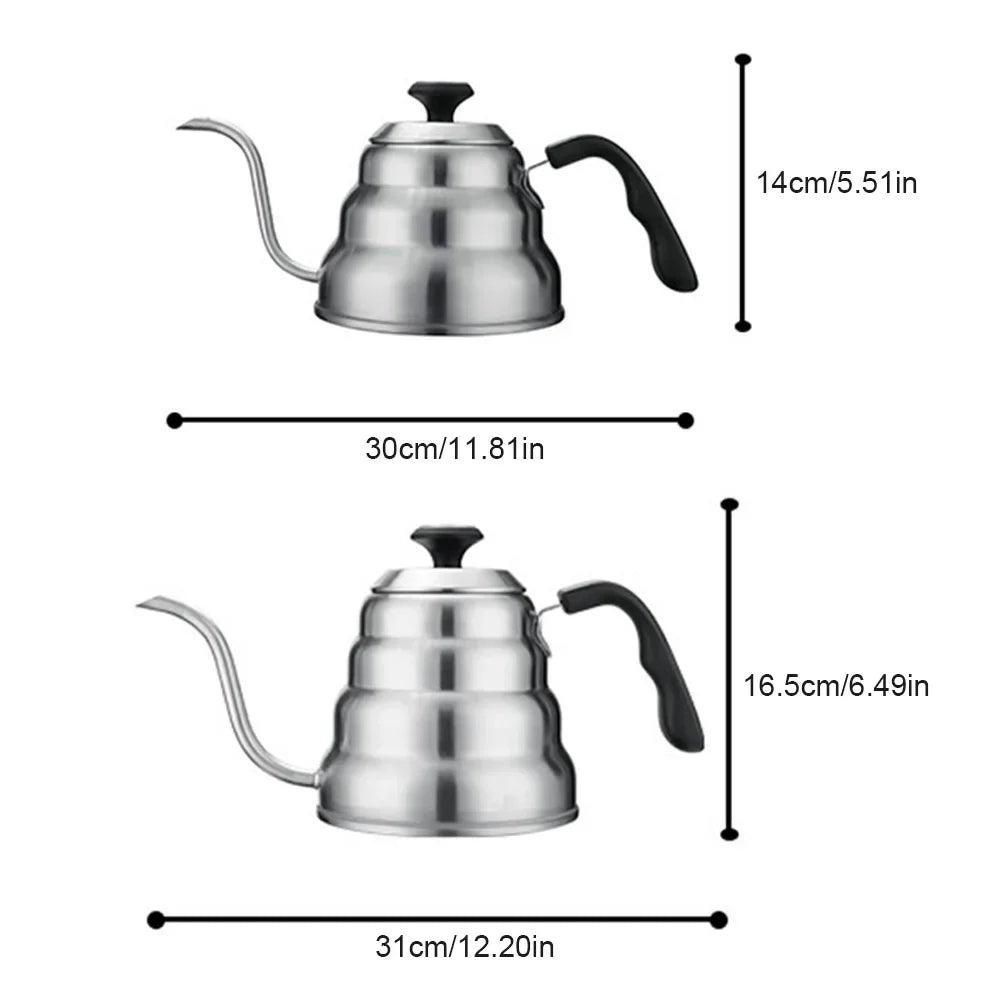 1.2L 1L Coffee Drip Kettle Pot with Thermometer Pour Over Coffee Tea Pot Stainless Steel Drip Kettle For Home Office Cafetera